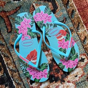 Teal Havaianas Flip Flops